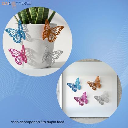 Imagem de Noiva em Resina + Kit 10 Borboletas Decoração Cores Variadas