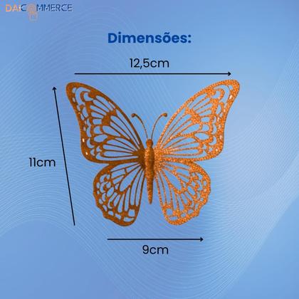 Imagem de Noiva em Resina + Kit 10 Borboletas Decoração Cores Variadas