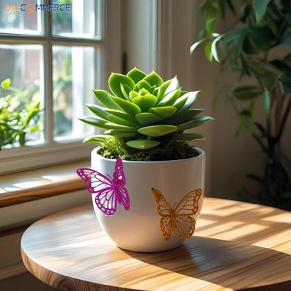 Imagem de Noiva em Resina + Kit 10 Borboletas Decoração Cores Variadas