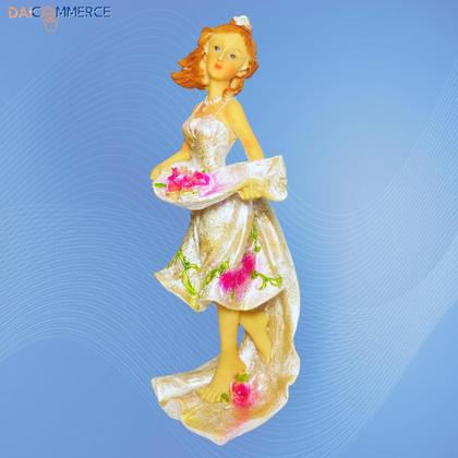 Imagem de Noiva em Resina + Kit 10 Borboletas Decoração Cores Variadas