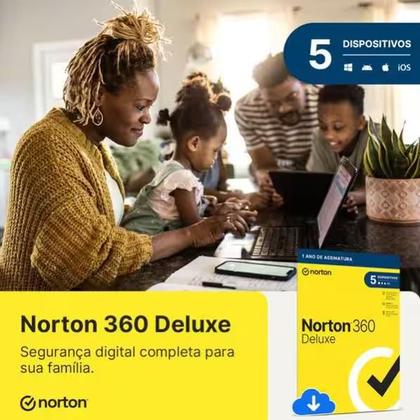 Imagem de Norton Antivírus 360 Deluxe 5 dispositivos - 12 meses