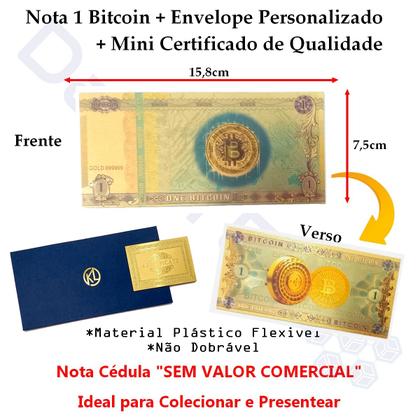 Imagem de Nota Cédula Bitcoin BTC Criptomoeda Edição Colecionável Hold Crypto