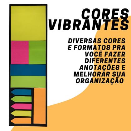 Imagem de Notas Autocolantes kit com 11 Peças de 20 Folhas Cada Colorido Vários Tamanhos