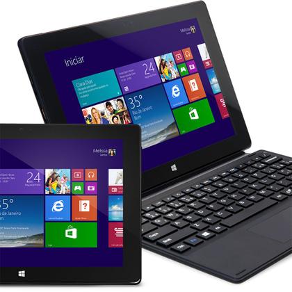 Notebook 2 em 1 Atom Quad Core 1GB 16GB SSD Tela 10