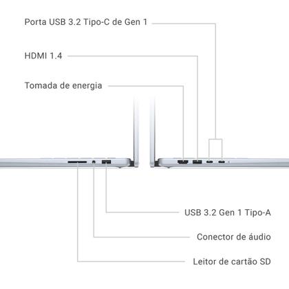 Imagem de Notebook 2 em 1 Dell Inspiron 2IN1-I51334U-M31 14" FHD+ Touch Intel Core i5 16GB 512GB SSD Windows 11 Prata Gelo