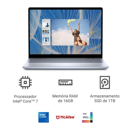 Imagem de Notebook 2 em 1 Dell Inspiron 2IN1-I7150U-M51 14" FHD+ Touch Intel Core 7 150U 16GB 1TB SSD Windows 11 Prata Gelo