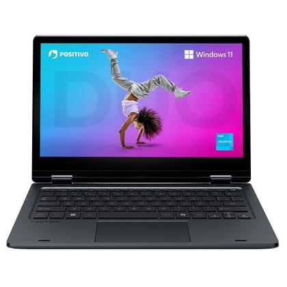 Imagem de Notebook 2 em 1 Positivo Duo C8128E Intel Celeron N4500 Windows 11 Home 8GB RAM 128GB eMMC 11” LED HD IPS - Cinza