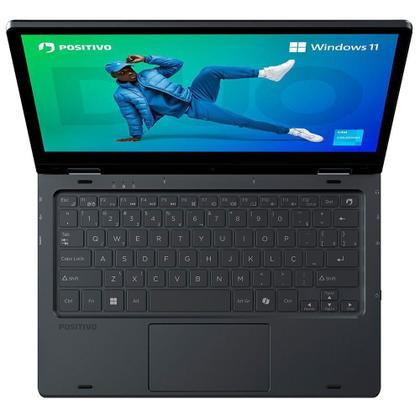 Imagem de Notebook 2 em 1 Positivo Duo C8128E Intel Celeron N4500 Windows 11 Home 8GB RAM 128GB eMMC 11” LED HD IPS - Cinza