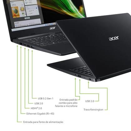 Imagem de Notebook ACER 15.6" Aspire 3 Celeron N4020, 4GB, SSD 128GB NVMe, Windows 11, A315-34-C2BV  ACER