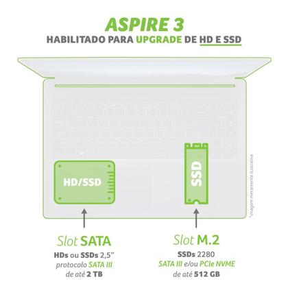 Imagem de Notebook Acer Aspire 3 A315-42G-R1FT AMD Ryzen 7 Windows 10 Home 8GB 256GB SSD Radeon 540X 15,6'