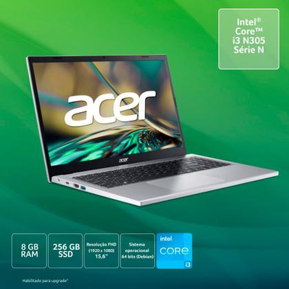 Imagem de Notebook Acer Aspire 3 Intel Core i3 N305 8gb 256gb Ssd Linux Tela 15,6" A315-510P-320B
