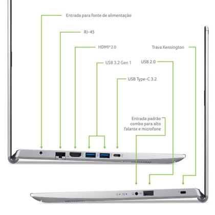 Imagem de Notebook Acer Aspire 5 A514-54G-57KF Intel Core i5 11ª Gen Windows 10 Home 8GB 512GB SSD MX350 14'