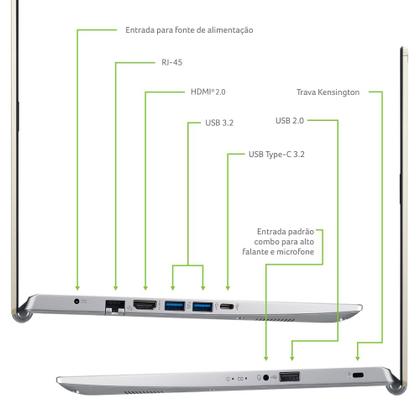 Imagem de Notebook Acer Aspire 5 i3-1115G4 4GB RAM 256GB SSD W11 14'' - A514-54-385S
