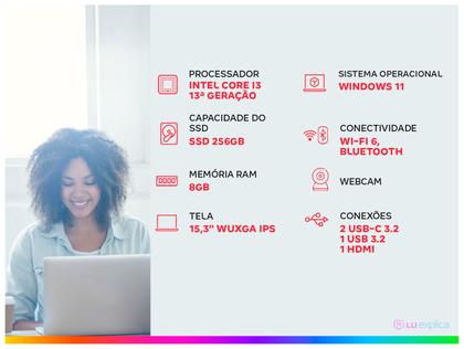 Imagem de Notebook Acer Aspire Go 15 AG15-51P-35JZ Intel Core i3 8GB RAM 256GB SSD 15,3" Windows 11 NX.JGFAL.005