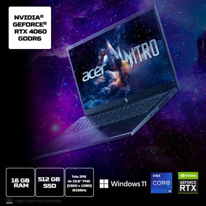 Imagem de Notebook Acer Nitro V15 ANV15-52-96AQ Intel Core i9-13900H de 13G 16GB 512GB SSD RTX4060 Windows 11 Home 15.6”