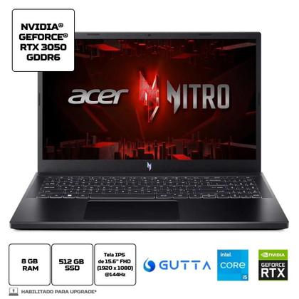 Imagem de Notebook Acer Nitro V15 Intel Core i5 13420H de 13ª Geração 15.6 FHD GeForce RTX3050 512GB SSD 8GB RAM Linux Gutta