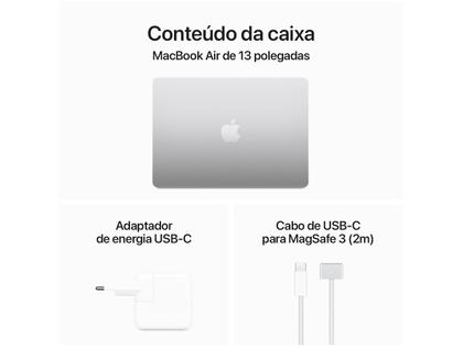 Notebook Apple MacBook Air 13” M3 8GB RAM 256GB SSD Prateado