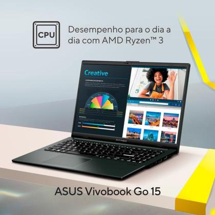 Imagem de Notebook asus 15.6p ryzen 3-7320u 4gb 128gb ssd w11 e1504fa-nj1364w preto bivolt