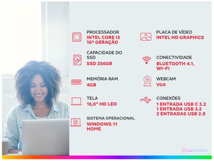 Imagem de Notebook Asus Intel Core i3 4GB 256GB SSD 15,6”