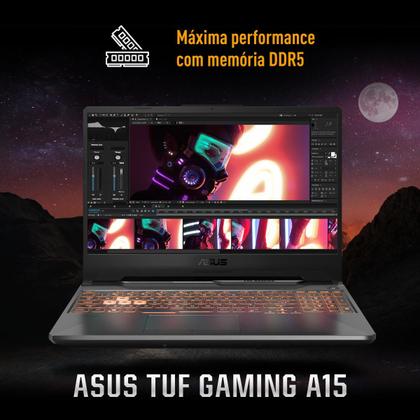 Imagem de Notebook ASUS TUF Gaming A15 FA506NCR RTX 3050 AMD Ryzen 7 7435HS 16GB Ram 512GB SSD Windows 11 Home Tela 15,6" 144Hz FHD Black - HN088W