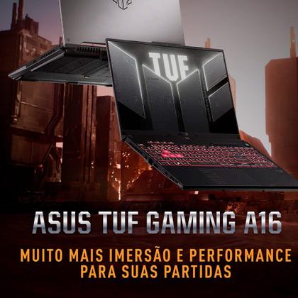 Imagem de Notebook Asus TUF Gaming A16, AMD Ryzen 7, 16GB/512GB SSD, Tela de 16", RTX 4050, Mecha Gray - FA607NUQ-RL019W