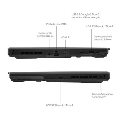 Imagem de Notebook ASUS TUF Gaming F16 FX607VJ NVIDIA RTX 3050 Intel Core 5 210H 8Gb Ram 512Gb SSD Linux KeepOS Tela 16" Nível IPS 144Hz Cinza - RL002