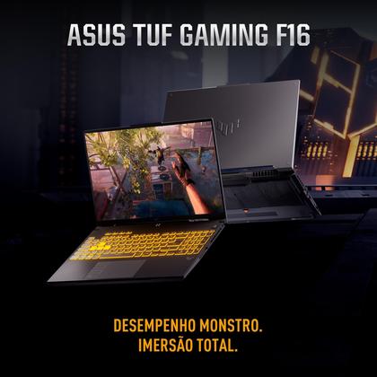Imagem de Notebook ASUS TUF Gaming F16 FX607VJ NVIDIA RTX 3050 Intel Core 5 210H 8Gb Ram 512Gb SSD Linux KeepOS Tela 16" Nível IPS 144Hz Cinza - RL002