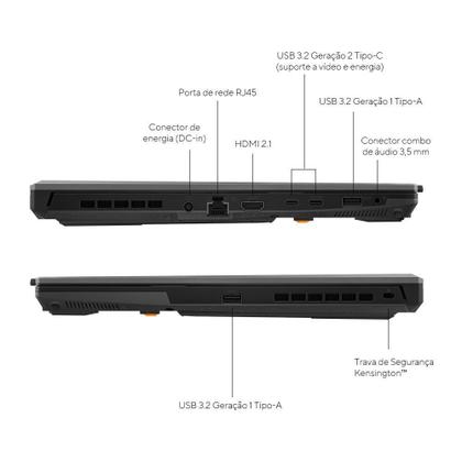 Imagem de Notebook ASUS TUF Gaming F16 FX607VU RTX4050 Intel Core i7 13620H 16Gb Ram 512Gb SSD Windows 11 Tela Nível IPS 16" LED 144Hz Gray - RL007W