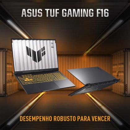 Imagem de Notebook ASUS TUF Gaming F16 FX608JHR NVIDIA RTX 5050 Intel Core i7 14650HX 16GB Ram 512GB SSD Windows 11 Tela 16" 165Hz Nível IPS Cinza - RV016W