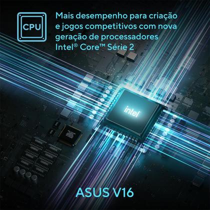 Imagem de Notebook ASUS V16 V3607VU NVIDIA RTX 4050 Intel Core 5 210H 8Gb Ram 512Gb SSD Linux KeepOs Tela 16" LED Nível IPS 144Hz Preto - RP296