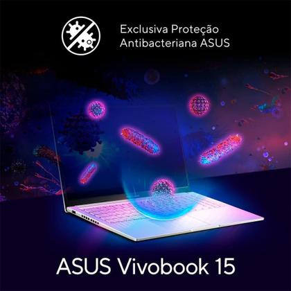 Imagem de Notebook ASUS Vivobook 15 M1502, AMD Ryzen 7 5825U, 16GB RAM, 512 GB SSD, KeepOS, Tela 15.6, FHD, Cool Silver - M1502YA-NJ612