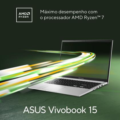 Imagem de Notebook ASUS Vivobook 15 M1502YA AMD Ryzen 7 5825U 16GB Ram 512GB SSD Linux KeepOS 15,6" FHD Cool Silver - NJ612