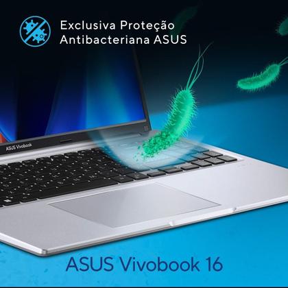 Imagem de Notebook ASUS Vivobook 16 X1605VA Intel Core i7 1355U 8GB Ram 512GB SSD Windows 11 Home Tela 16" FHD Silver - MB741W