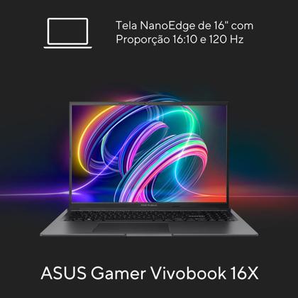 Imagem de Notebook ASUS Vivobook 16X K3605ZF RTX 2050 Intel Core i5 12500H 16Gb Ram 512Gb SSD Linux KeepOS FHD 16" 144Hz Preto - N1422