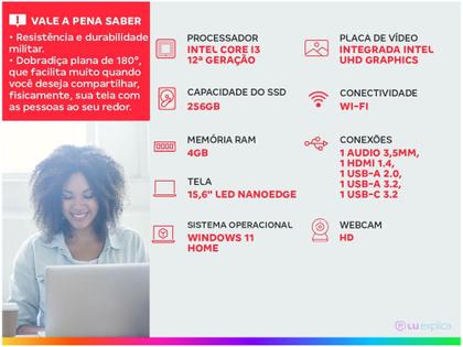 Imagem de Notebook Asus Vivobook Go 15 E1504GA-NJ441W Intel Core i3 4GB RAM SSD 256GB 15,6” Full HD