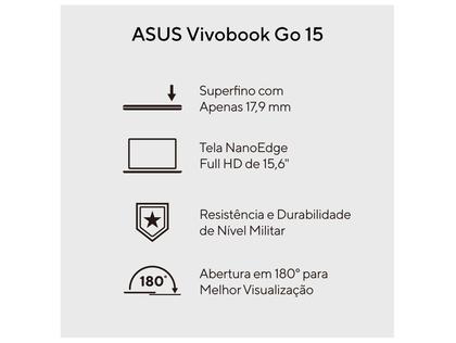 Imagem de Notebook ASUS Vivobook Go 15 Intel Core i3 8GB RAM