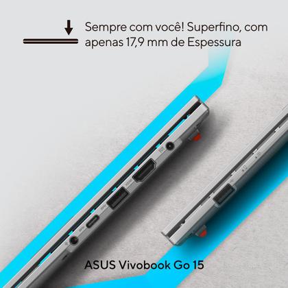Imagem de Notebook ASUS Vivobook Go E1504GA Intel Core i3 N305 8GB Ram 512GB SSD Linux KeepOS Tela 15,6" FHD Silver - NJ438