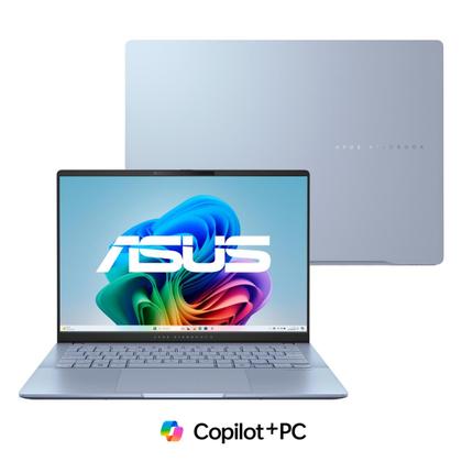 Imagem de Notebook ASUS Vivobook S 14 S5406SA Copilot+ PC Intel Core Ultra 7 256 V 16GB RAM 512GB SSD Windows 11 Home 14" OLED Mist Blue QD299W
