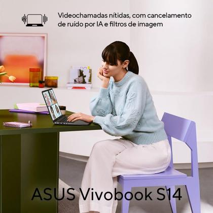 Imagem de Notebook ASUS Vivobook S14 S3407VA Intel Core i5 13420H 16GB Ram 512GB SSD Windows 11 Tela 14" LED FHD Silver - LY044W