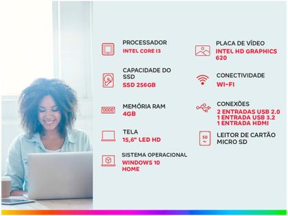 Imagem de Notebook Asus VivoBook X543UA-GQ3430T - Intel Core i3 4GB 256GB SSD 15,6” LED Windows 10