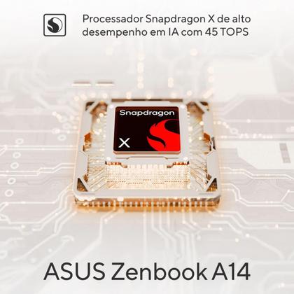 Imagem de Notebook ASUS Zenbook A14 OLED UX3407QA SNAPDRAGON X1 26 100 32Gb Ram 1TB SSD Windows 11 Home Tela 14" FHD Bege - QD391W