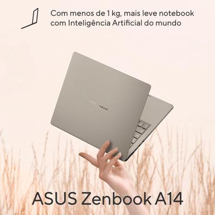 Imagem de Notebook ASUS Zenbook A14 OLED UX3407QA SNAPDRAGON X1 26 100 32Gb Ram 1TB SSD Windows 11 Home Tela 14" FHD Bege - QD391W
