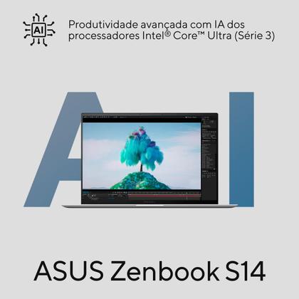 Imagem de Notebook ASUS Zenbook S14 SU185W Core Ultra 9 32GB RAM 1TB SSD Windows 11 Home 14” OLED 2.8K 120 Hz