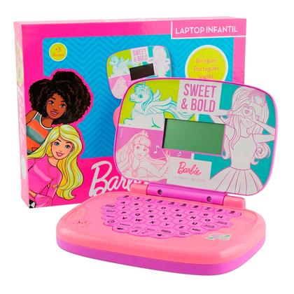 Imagem de Notebook Da Barbie Computador Educativo Bilíngue Para Meninas Atividades E Jogos Diversos Rosa