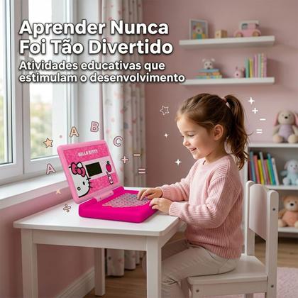 Imagem de Notebook Da Hello Kitty Computador Educativo Bilíngue Para Meninas Atividades E Jogos Diversos Rosa