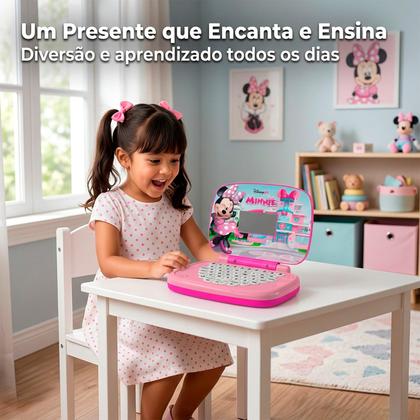 Imagem de Notebook Da Minnie Mouse Disney Computador Educativo Bilíngue Para Meninas Atividades E Jogos Rosa