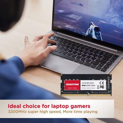 Imagem de Notebook DDR4 RAM Gigastone de 8 GB 3200 MHz SODIMM de 260 pinos