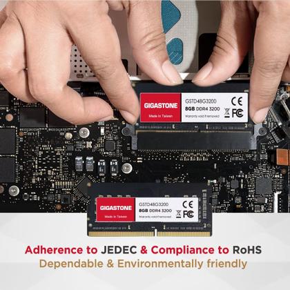 Imagem de Notebook DDR4 RAM Gigastone de 8 GB 3200 MHz SODIMM de 260 pinos