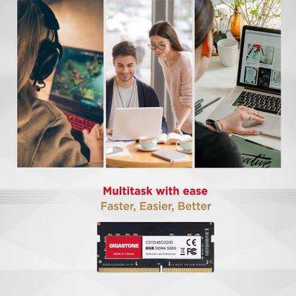 Imagem de Notebook DDR4 RAM Gigastone de 8 GB 3200 MHz SODIMM de 260 pinos