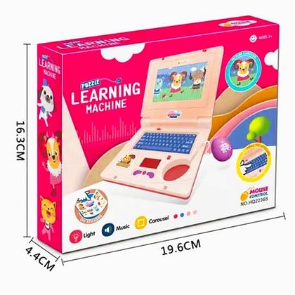 Imagem de Notebook De Brinquedo Laptop Educativo Computador Infantil Eletrônico Rosa Com Som e Luzes